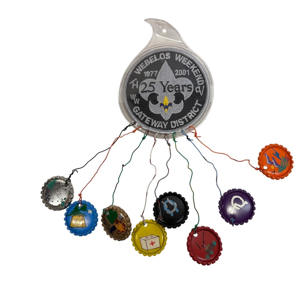 Vintage Boy Scouts Webelos Weekend Gateway District 25 Years Patch Bottle Caps